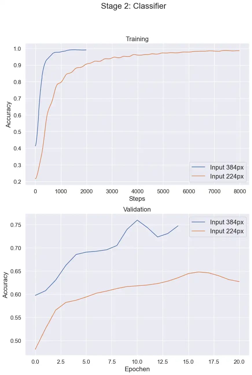 Der Trainingsverlauf der zweiten Stage